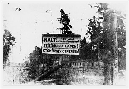 Sign on the fence at Klooga